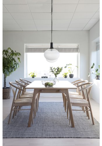 ACT NORDIC York spisebordsstol, m. armln - flettet papir reb og hvidolieret eg