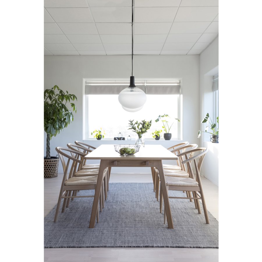 ACT NORDIC York spisebordsstol, m. armln - flettet papir reb og hvidolieret eg