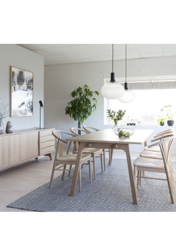 ACT NORDIC York spisebordsstol, m. armln - flettet papir reb og hvidolieret eg