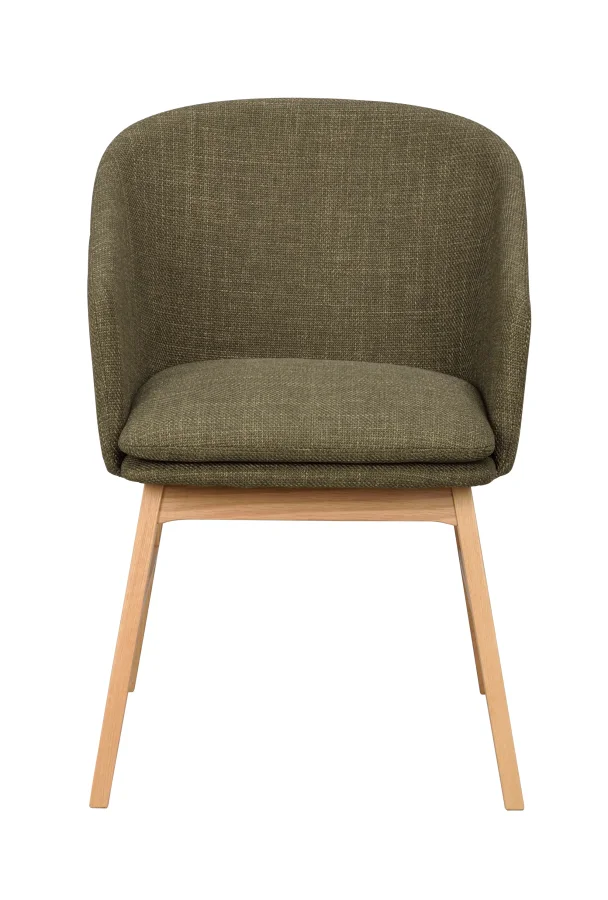 ROWICO Windham lnestol, m. armln - grn polyester og natur egetr