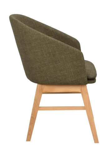 ROWICO Windham lnestol, m. armln - grn polyester og natur egetr