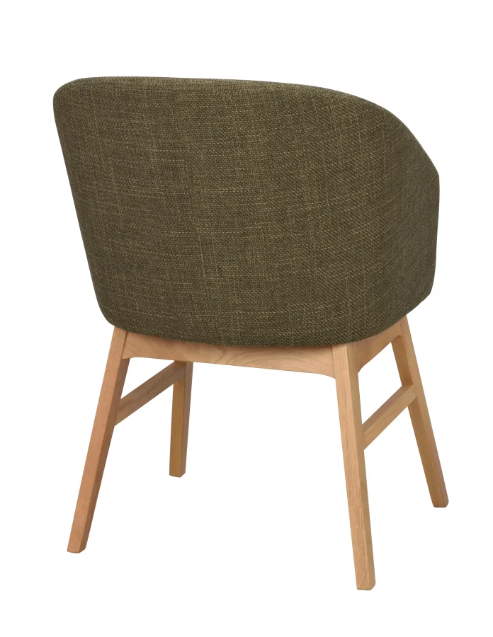 ROWICO Windham lnestol, m. armln - grn polyester og natur egetr