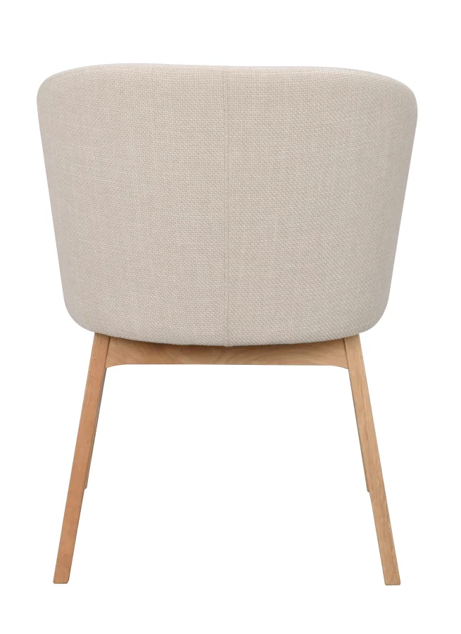 ROWICO Windham lnestol, m. armln - beige polyester og natur egetr