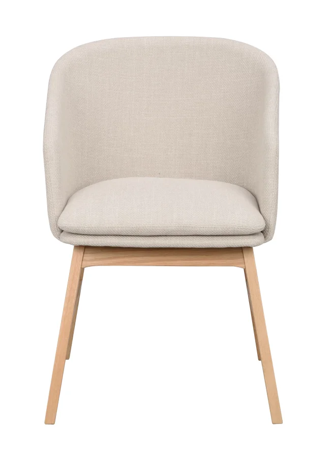 ROWICO Windham lnestol, m. armln - beige polyester og natur egetr