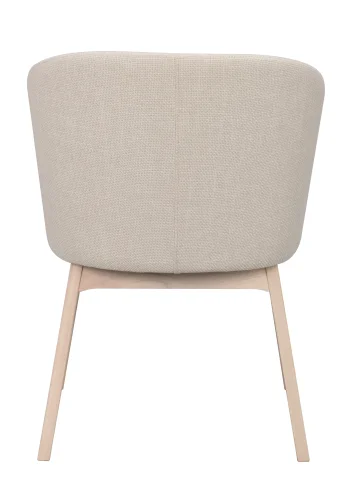 ROWICO Windham lnestol, m. armln - beige polyester og hvidpigmenteret egetr