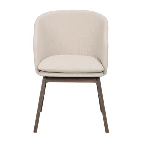 ROWICO Windham lnestol, m. armln - beige polyester og brun egetr