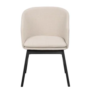 ROWICO Windham lnestol, m. armln - beige polyester og sort egetr