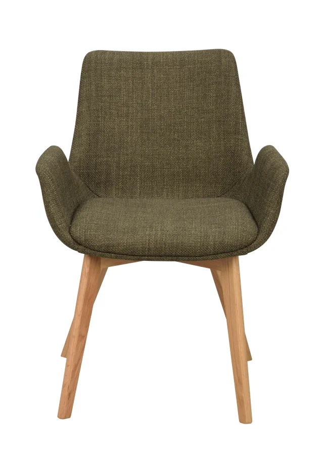 ROWICO Drimsdale lnestol, m. armln - grn polyester og natur eg