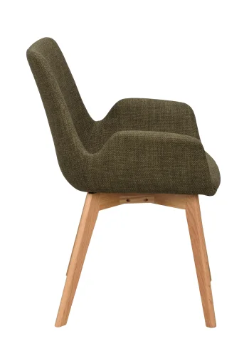 ROWICO Drimsdale lnestol, m. armln - grn polyester og natur eg