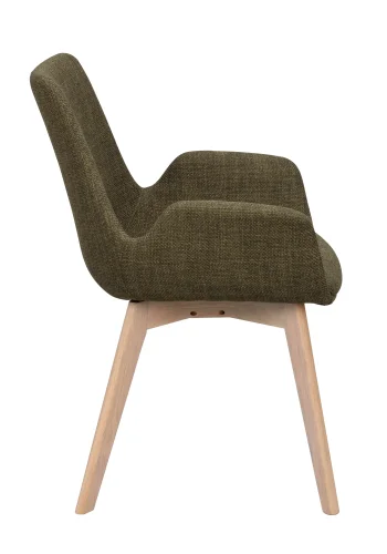 ROWICO Drimsdale lnestol, m. armln - grn polyester og hvidpigmenteret eg