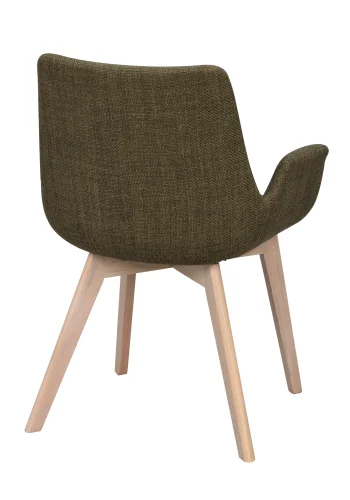 ROWICO Drimsdale lnestol, m. armln - grn polyester og hvidpigmenteret eg