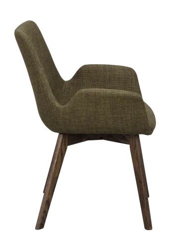 ROWICO Drimsdale lnestol, m. armln - grn polyester og brun eg