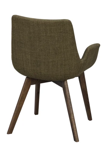 ROWICO Drimsdale lnestol, m. armln - grn polyester og brun eg