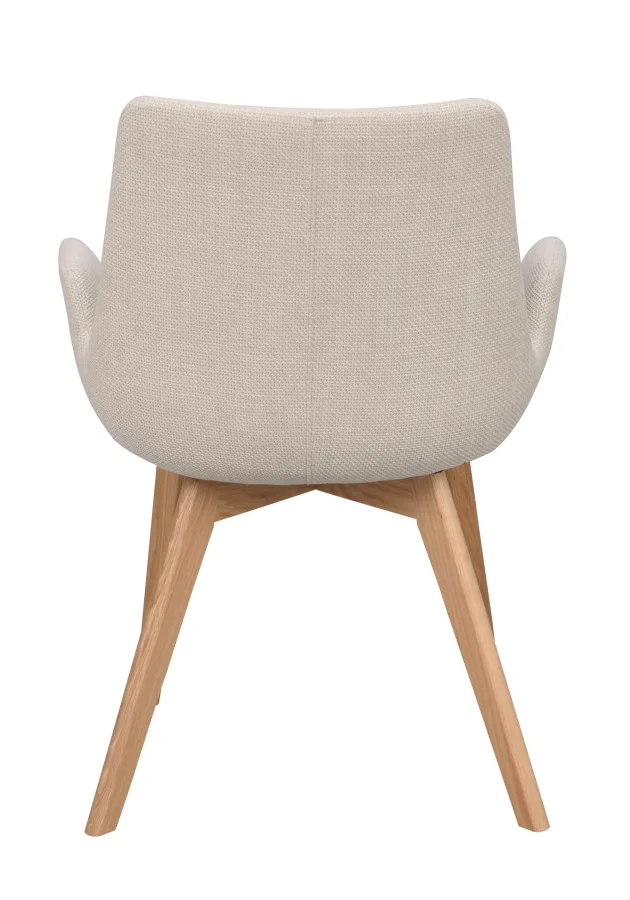 ROWICO Drimsdale lnestol, m. armln - beige polyester og natur eg