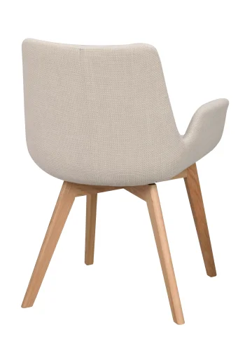 ROWICO Drimsdale lnestol, m. armln - beige polyester og natur eg