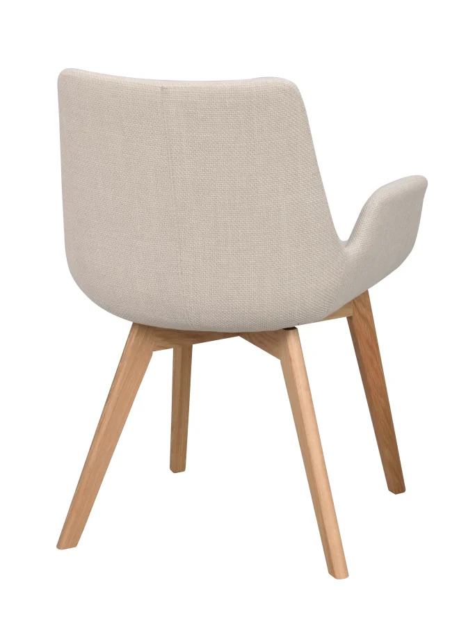 ROWICO Drimsdale lnestol, m. armln - beige polyester og natur eg