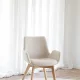 ROWICO Drimsdale lnestol, m. armln - beige polyester og natur eg