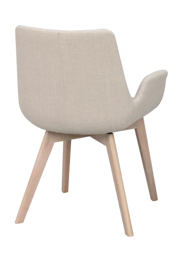 ROWICO Drimsdale lnestol, m. armln - beige polyester og hvidpigmenteret eg