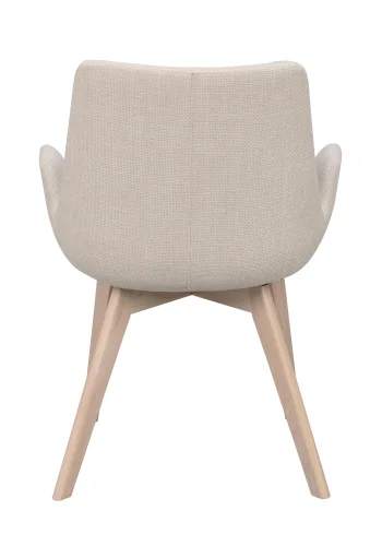 ROWICO Drimsdale lnestol, m. armln - beige polyester og hvidpigmenteret eg