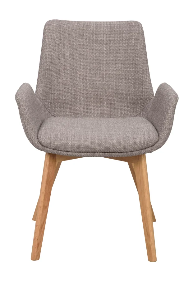 ROWICO Drimsdale lnestol, m. armln - gr polyester og natur eg