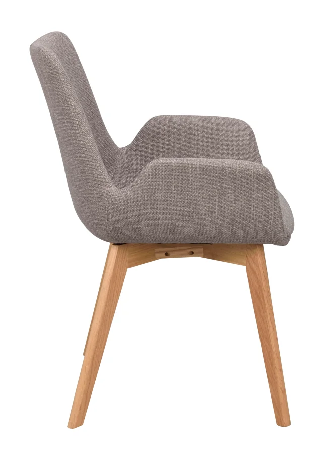 ROWICO Drimsdale lnestol, m. armln - gr polyester og natur eg