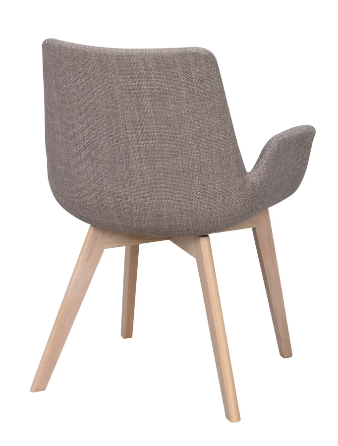 ROWICO Drimsdale lnestol, m. armln - gr polyester og hvidpigmenteret eg