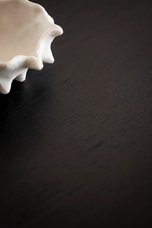 ROWICO Winnipeg spisebord, m. udtrk - sort egefinér og sort metal (200x100)