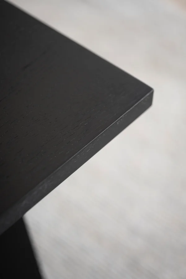 ROWICO Winnipeg spisebord, m. udtrk - sort egefinér og sort metal (200x100)