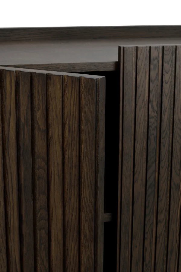 ROWICO Halifax skab, m. 2 lger og 2 hylder - brun egefinér og sort metal