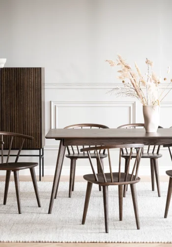 ROWICO Halifax skab, m. 2 lger og 2 hylder - brun egefinér og sort metal