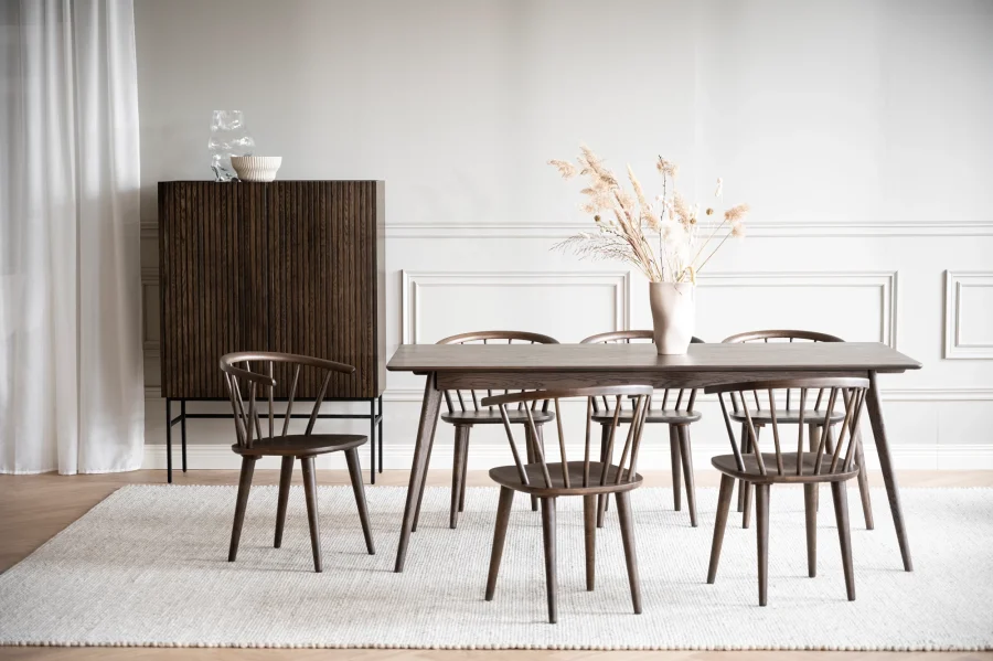 ROWICO Halifax skab, m. 2 lger og 2 hylder - brun egefinér og sort metal