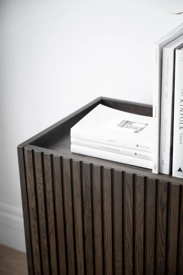 ROWICO Halifax sknk, m. 3 lger og 3 hylder - brun egefinér og sort metal