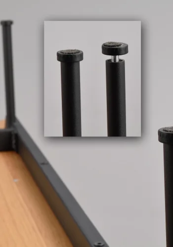 ROWICO Brewerton TV-bord, m. 3 lger og 3 hylder - natur vild egefinér og sort metal (160x40)