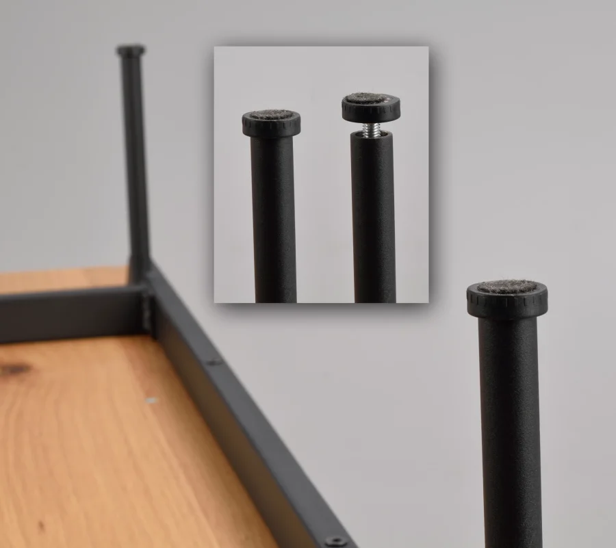 ROWICO Brewerton TV-bord, m. 3 lger og 3 hylder - natur vild egefinér og sort metal (160x40)