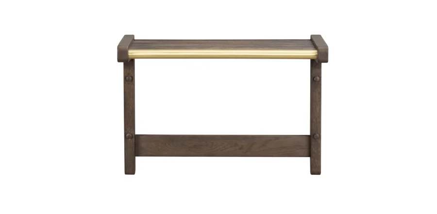 ROWICO Inverness hattehylde, m. bjlestnger - guld metal og brun eg (B:45)