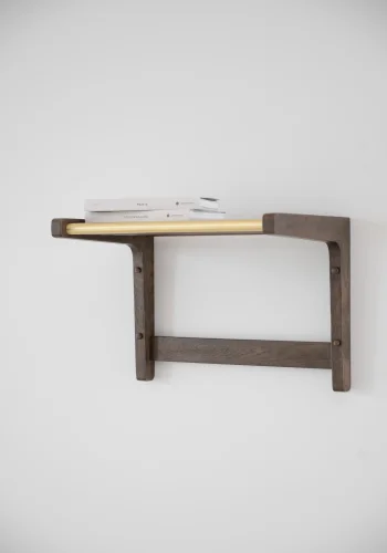 ROWICO Inverness hattehylde, m. bjlestnger - guld metal og brun eg (B:45)