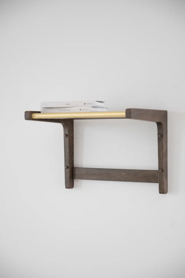 ROWICO Inverness hattehylde, m. bjlestnger - guld metal og brun eg (B:45)