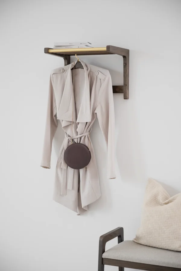 ROWICO Inverness hattehylde, m. bjlestnger - guld metal og brun eg (B:45)