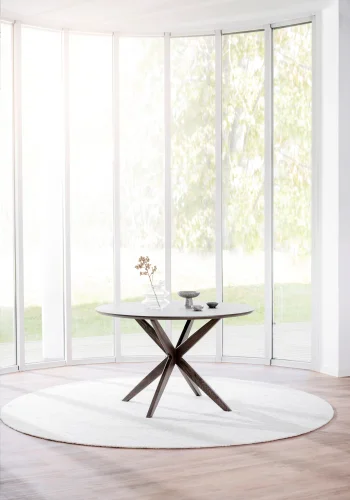 ROWICO Calverton spisebord, rund - brun egefinér og brun eg (120)