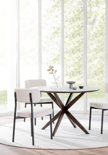 ROWICO Calverton spisebord, rund - brun egefinér og brun eg (120)