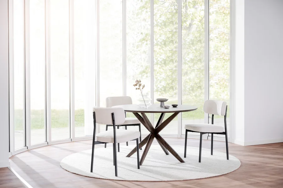 ROWICO Calverton spisebord, rund - brun egefinér og brun eg (120)