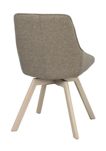ROWICO Alison spisebordsstol, drejelig - mrk beige stof og hvidpigmenteret egetr