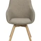 ROWICO Alison spisebordsstol, drejelig, m. armln - mrk beige stof og natur egetr