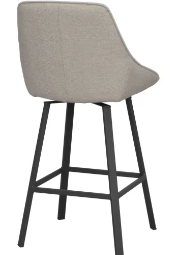 ROWICO Alison barstol, drejelig, m. rygln og fodsttte - beige stof og sort metal