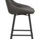 ROWICO Alison barstol, drejelig, m. rygln og fodsttte - gr mikrofiber og sort metal