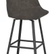 ROWICO Alison barstol, drejelig, m. rygln og fodsttte - gr mikrofiber og sort metal