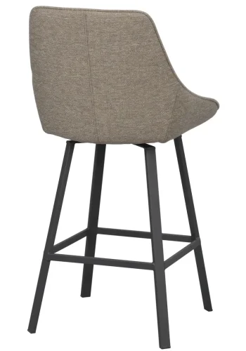 ROWICO Alison barstol, drejelig, m. rygln og fodsttte - mrk beige stof og sort metal