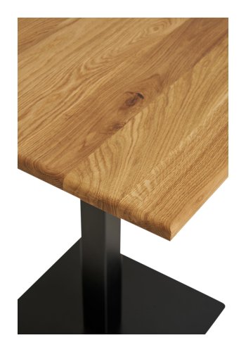 HOUSE NORDIC Lignano cafebord, kvadratisk - natur egetr og sort stl (70x70)