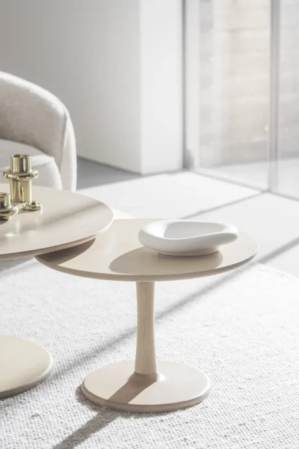 ROWICO Hobart sofabord, rund - hvidpigmenteret eg (60)