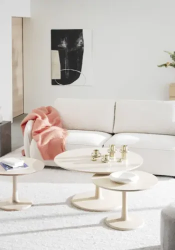 ROWICO Hobart sofabord, rund - hvidpigmenteret eg (90)